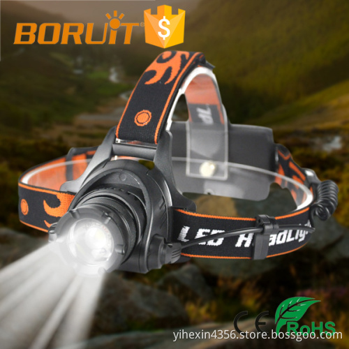 Boruit Super Bright 1800LM CREE L2 Zoomable Led Headlight Rechargeable